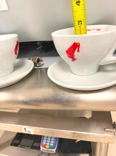 Espresso/ Julius Meinl White ME01L-3B /Porcelain 6 Cups + 6 Plates Set - Picture 4 of 20