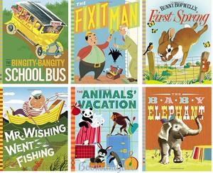 Details About Vintage Wonder Books Baby Elephantbingity Bangity School Bus6 Hardcovers - 