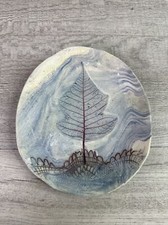 Lauretta Bonfiglio Studio Art Pottery, Montana, Pressed Botanicals Plate Signed