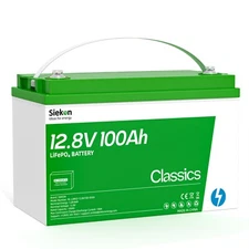 SIEKON 12V 100Ah LiFePO4 Battery Built-in 100A BMS Up to 15000 Cycles for RV ect