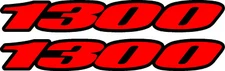 2 Custom Red Hayabusa 1300 Emblem Decals Stickers Flag GSXR