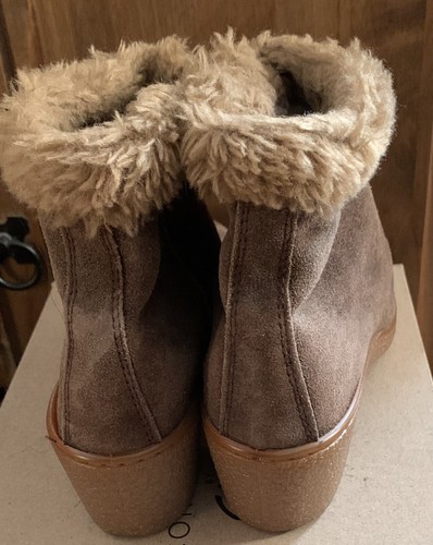ladies Italian brown suede ankle boots Size 4 - Picture 2 of 4