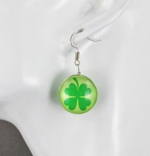 4-leaf clover shamrock earrings St Patricks Day earrings dangle jewelry green