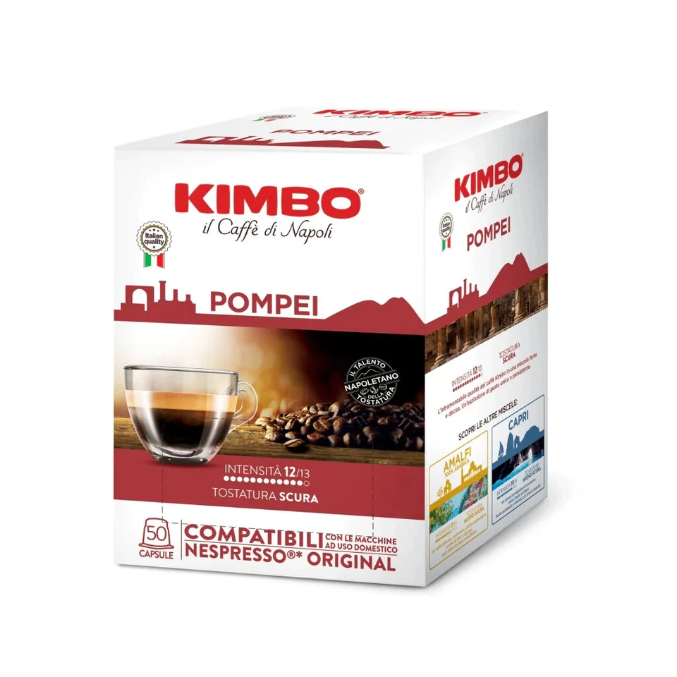 Caffe' Kimbo 100 Capsule Compatibili Nespresso Miscela Pompei