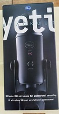 Blue Yeti USB Microphone for PC Mac, Adjustable Stand, Plug  Play Blackout Used