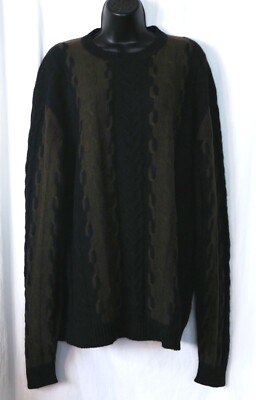 LENOR ROMANO Mens Dk Tones Rnd Nck Cashmere Swtr 48 In Chst 28 In Lng Sz XL EXC