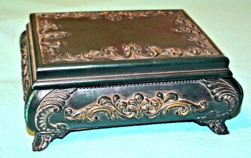 Rare Gutta Percha Jewelry Box 5" X 7" Mid-1800s
