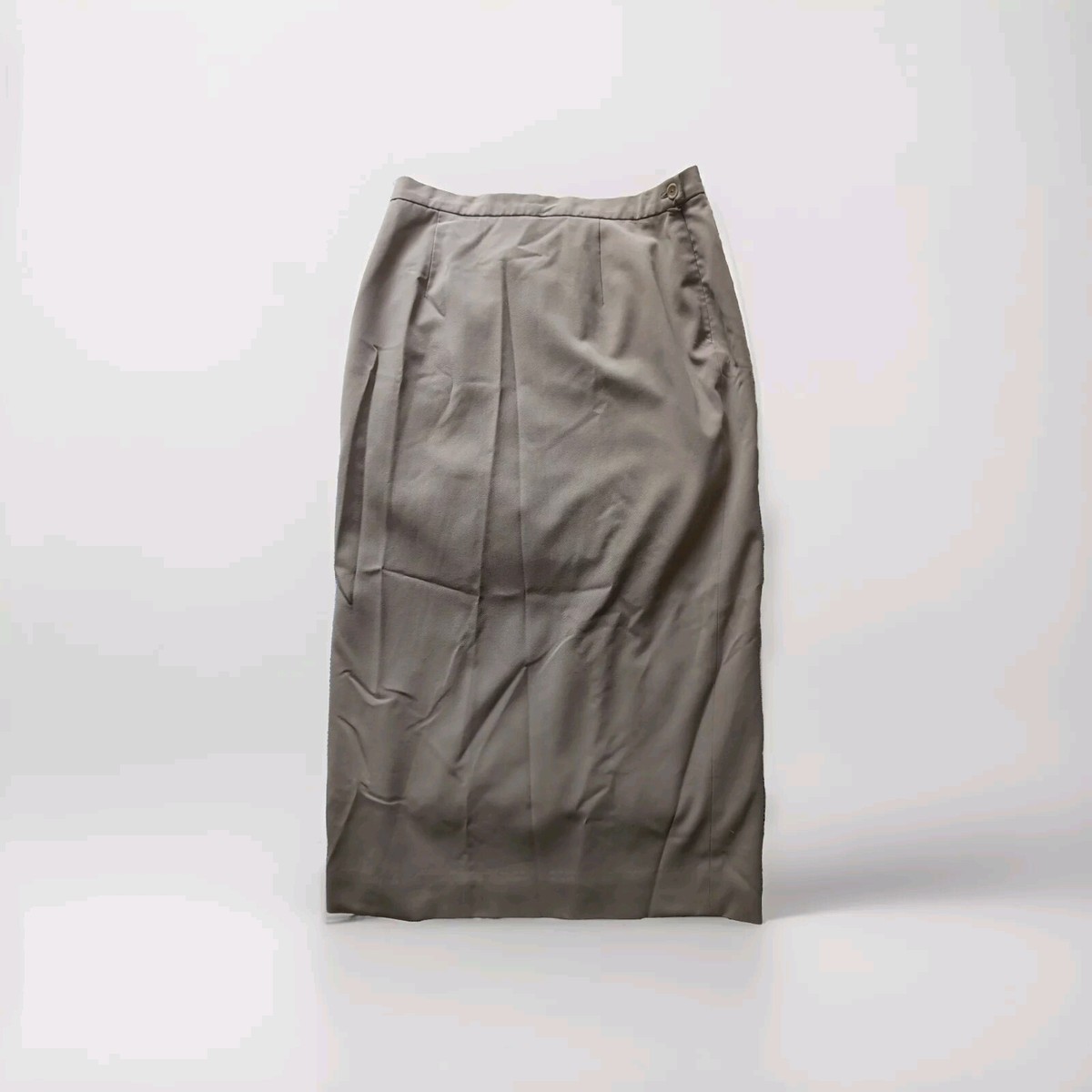 VTG Rena Rowan Women's 8 Tan Midi Fitted Skirt Side Zip