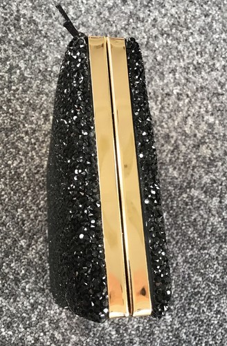 Dice Clutch Shoulder Bag, Black, Beaded, Clasp. AW23 - Picture 3 of 7