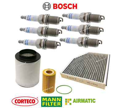 Spark Plug & Air Oil Cabin Filter Tune Up Kit 9pcs OEM for Audi A8 Quattro 3.0L