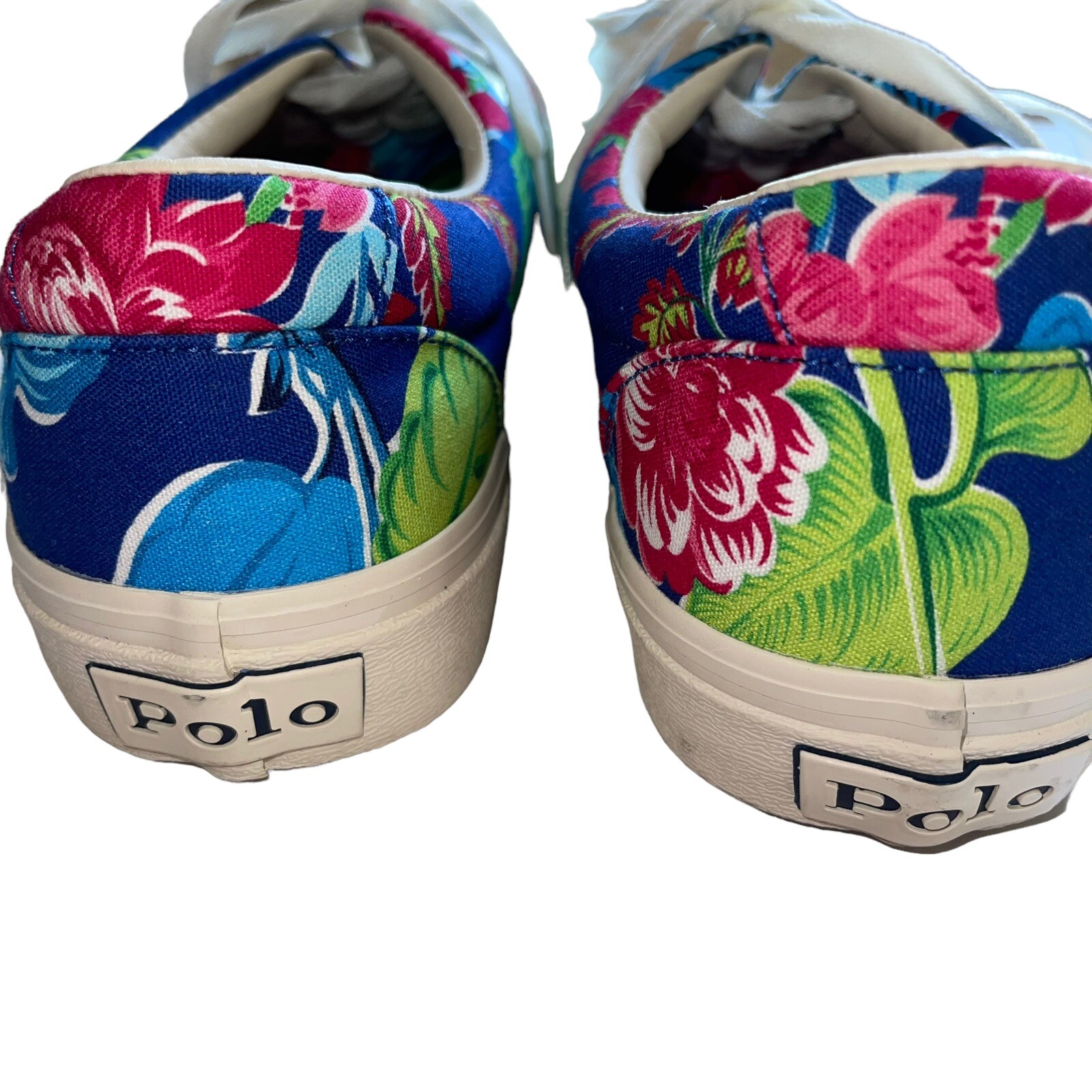 Scarpe sneakers Polo Ralph Lauren uomo 10 Keaton Pony tropicali pizzo tela nuove