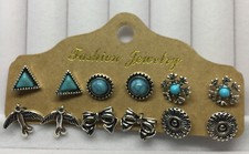 12 Piece Matching Stud Earrings Set Retro Boho Chakra New Free Ship 1533