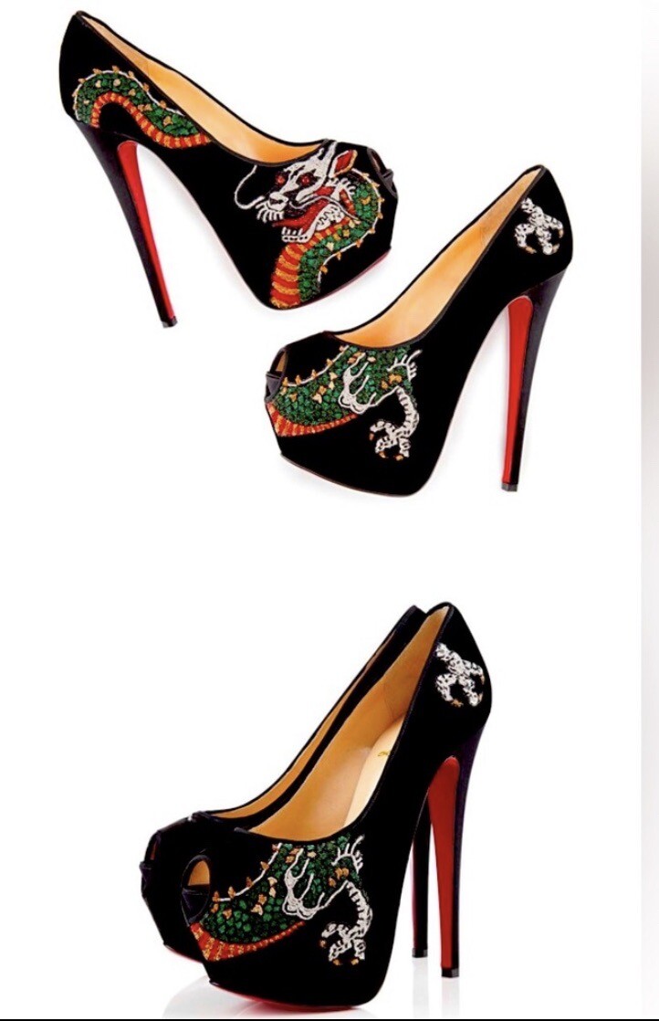 Discontinued Christian Louboutin Dragon Beaded Platform