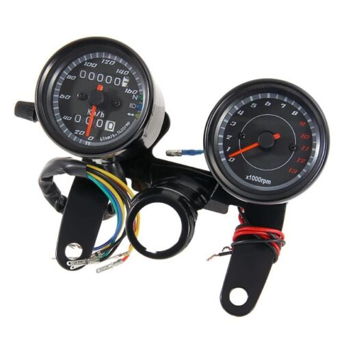 Compteur + Compte Tour Ø66mm + Support Moto Cafe racer Honda Triumph Guzzi Bmw - Foto 1 di 11