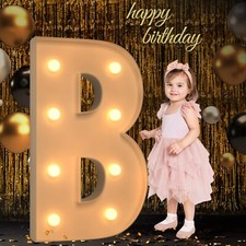 3ft. Tall Big Light Up Letter B, LED Marquee Sign for Party