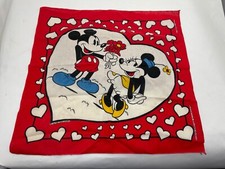 Vintage Walt Disney Mickey  Minnie J.A. Woronowicz Handkerchief Scarf Bandana
