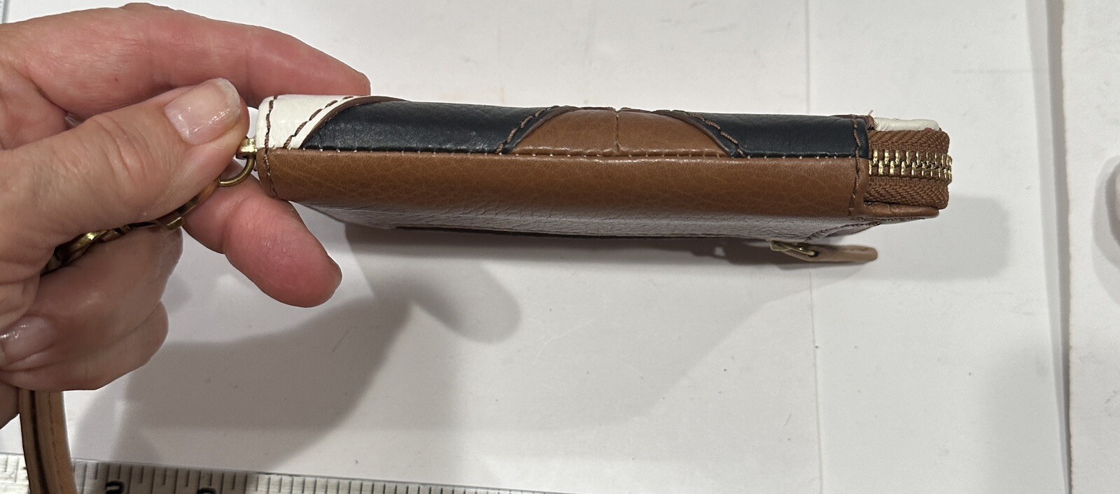 Fossil Amanda Patchwork Leather Zip Around Clutch… - image 4