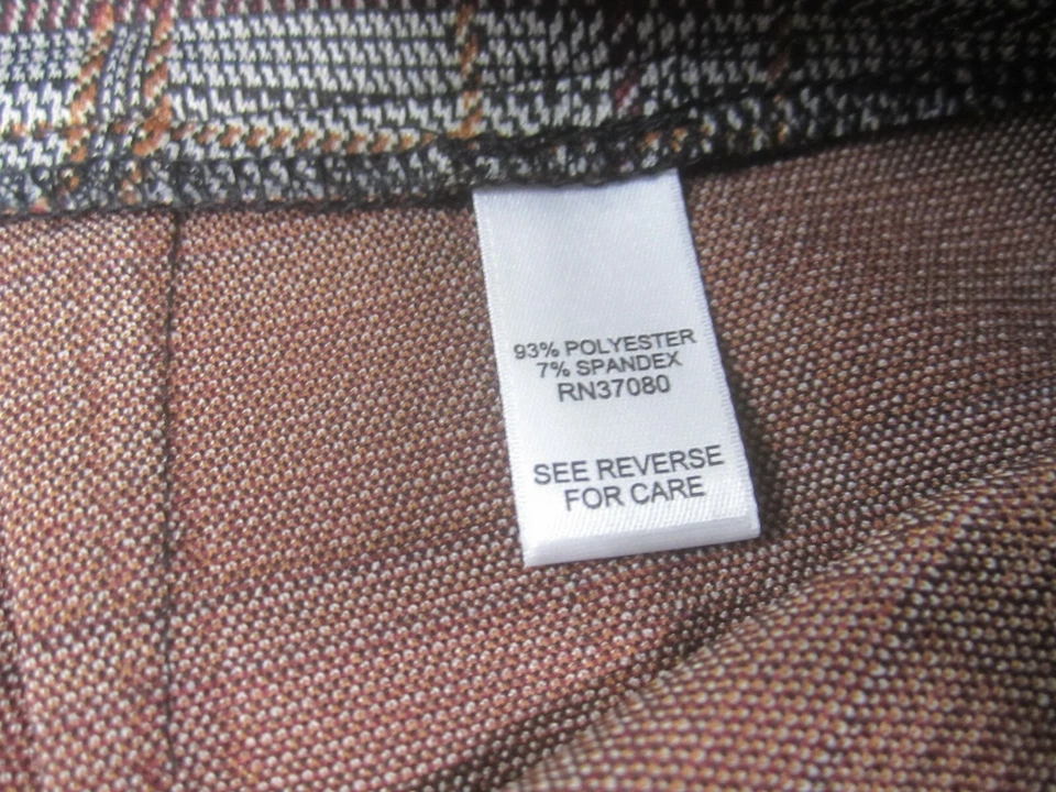 Cato Skirt Womens Medium Gray Brown Plaid  Casual Business Polyester Spandex - Image 4 of 4