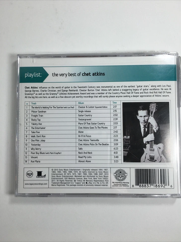 THE VERY BEST OF CHET ATKINS - "Rocky Top" "Ave Maria" "Yesterday " CD Foto 2 de 3