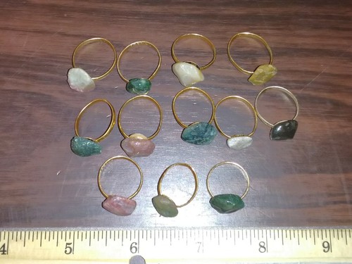 12 Vintage Toy Vending Machine Charm Gemstone Rings new old stock - Picture 3 of 4