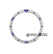 BEZEL INSERT FOR MEN SEIKO 7002,6309,7S26,SKX007K2 DIVER AUTOMATIC SILVER GREY