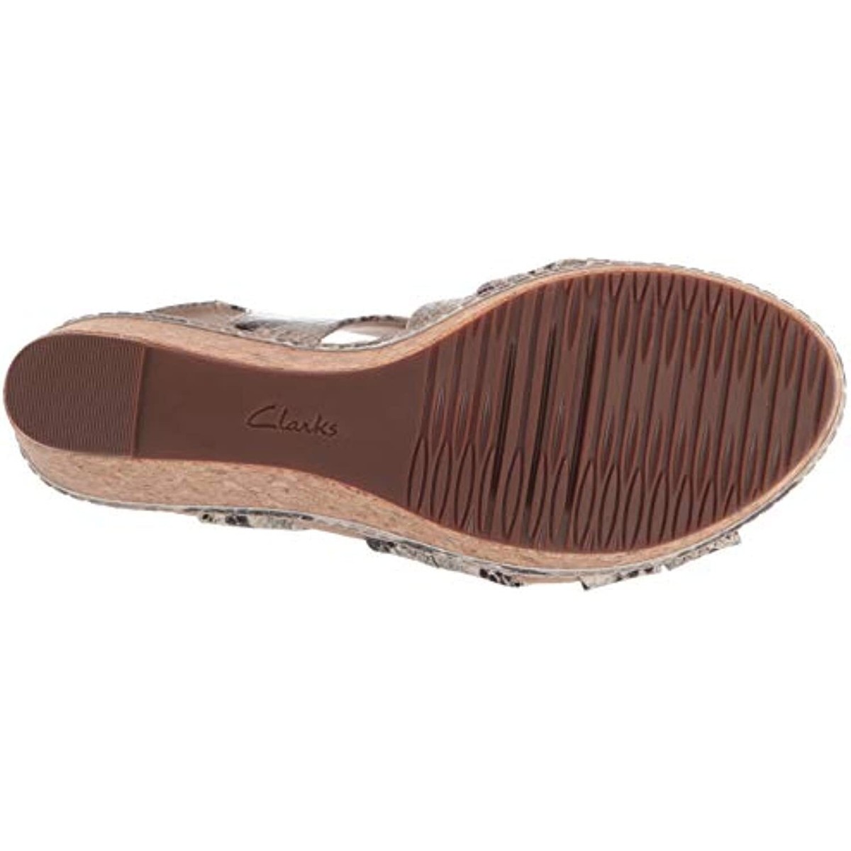 【Clarks】アナデル レイナ レザー ウェッジ サンダル Clarks Women's Annadel Rayna Wedge Sandal Synthetic Snake