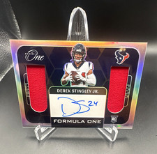 Panini One 2022 Derek Stingley Jr. Texans #343 Rookie Patch On Card Auto /99. rookie card picture