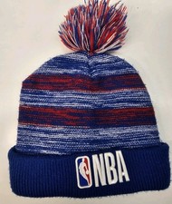  NBA Men's Blue/Red Logoman Cuffed Pom Beanie Sport Athletic Hat Basketball