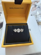 18ct White Gold 0.70ct Old Mine Cut Diamond Trilogy Ring Set In Platinum Size N