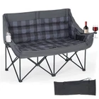 NAIZEA Oversized Padded Camping Chair Folding Loveseat Couch Double Duo Chair