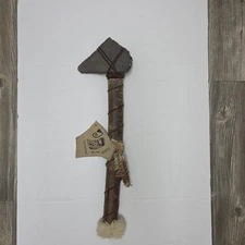 Handmade Primitive Stone Axe Tomahawk Style | Rustic Tribal Decor | 17”