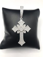 925 Sterling Silver 3.80CT MOISSANITE Cross Men  s Pendant