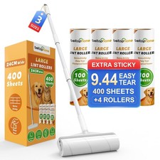 400 Sheets Extra-Large Pet Hair Lint Roller 9.45" Large Lint Roller for Home