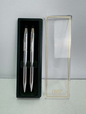 Vintage Cross Chrome Ballpoint Pen  Pencil Set in Original Box - Made in USA