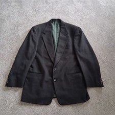 Vintage Ferrini Men's Black Blazer - Wool  Cashmere Blend Sport Coat Size 42R