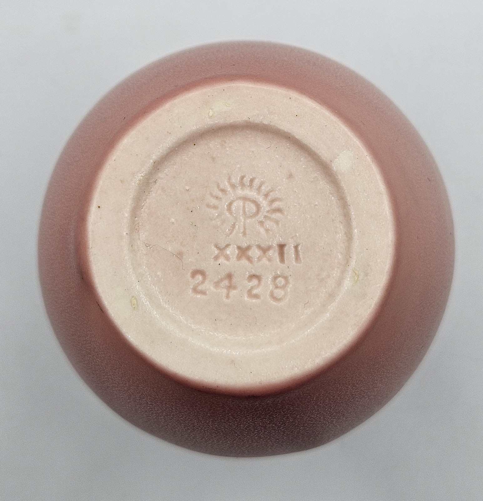 1932 Rookwood XXXII Pottery Dusty Pink 5.5" Art & Craft/Mission Vase #2428 - EUC