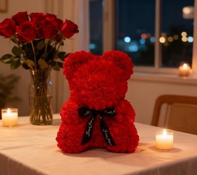 Ewiger Rosenbär 25 cm ATeddy Geschenk zum Geburtstag Hochzeitstag