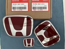 3pcs Front Rear Steering H Red Emblem Fit For Honda Civic 4-dr 2006-2015 Sedan 3pcs Front Rear Steering H Red Emblem Fit For Honda Civic 4-dr 2006-2015 Sedan