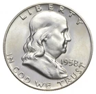 Choice Unc 1958 D Franklin Half Dollar Gem BU From Original Roll *8564