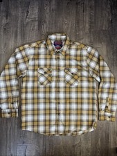 DIXXON Lager Flannel Men Extra Large Plaid Pleated Button Up Biker Brew