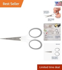 4" Precision Titanium-Bonded Embroidery Scissors - Curved Blades for Crafting