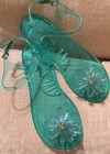 Betsey Johnson Women's Sarai Jelly Sandals Green Flower Size 6  — photo 2