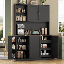71" Tall Pantry Storage Cabinet Kitchen Hutch with 3 Pull-out Drawers