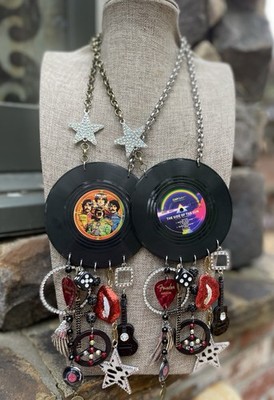 Gypsy South Vinyl Records Charm Necklace (Records Vary)