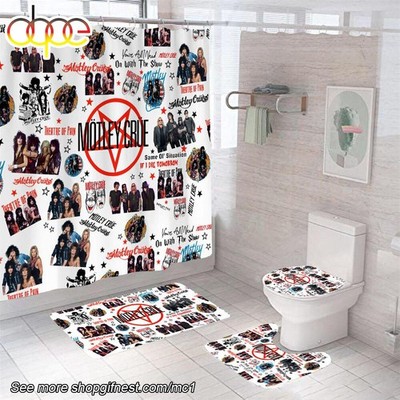 Mtley Cre Four-Piece Bathroom Set For Fans Set Toilet Seat Mats