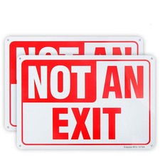 2 PCS 10x7 Inch Not An Exit Sign .04 Aluminum Reflective Rust Free Metal