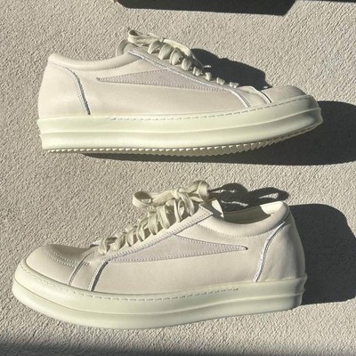 Rick Owens Vans Inspired Leather White 1:1 Lookalike Sneakers / Japanese Archive