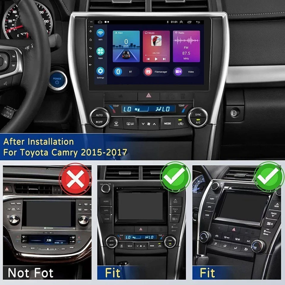Carplay Car Stereo Radio GPS Navi FM For Toyota Camry 2015-2017 Android 13 - Image 2 of 4