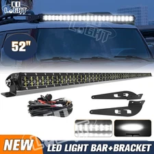 Dual Row 52'' LED Light Bar Roof Mounts + Wiring For 2007-2014 Toyota FJ Cruiser
