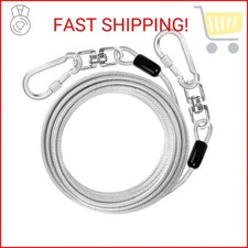 jenico Dog Tie Out Cable: 10 ft Dog Lead for Yard - Heavy Duty Chain Leash Outsi